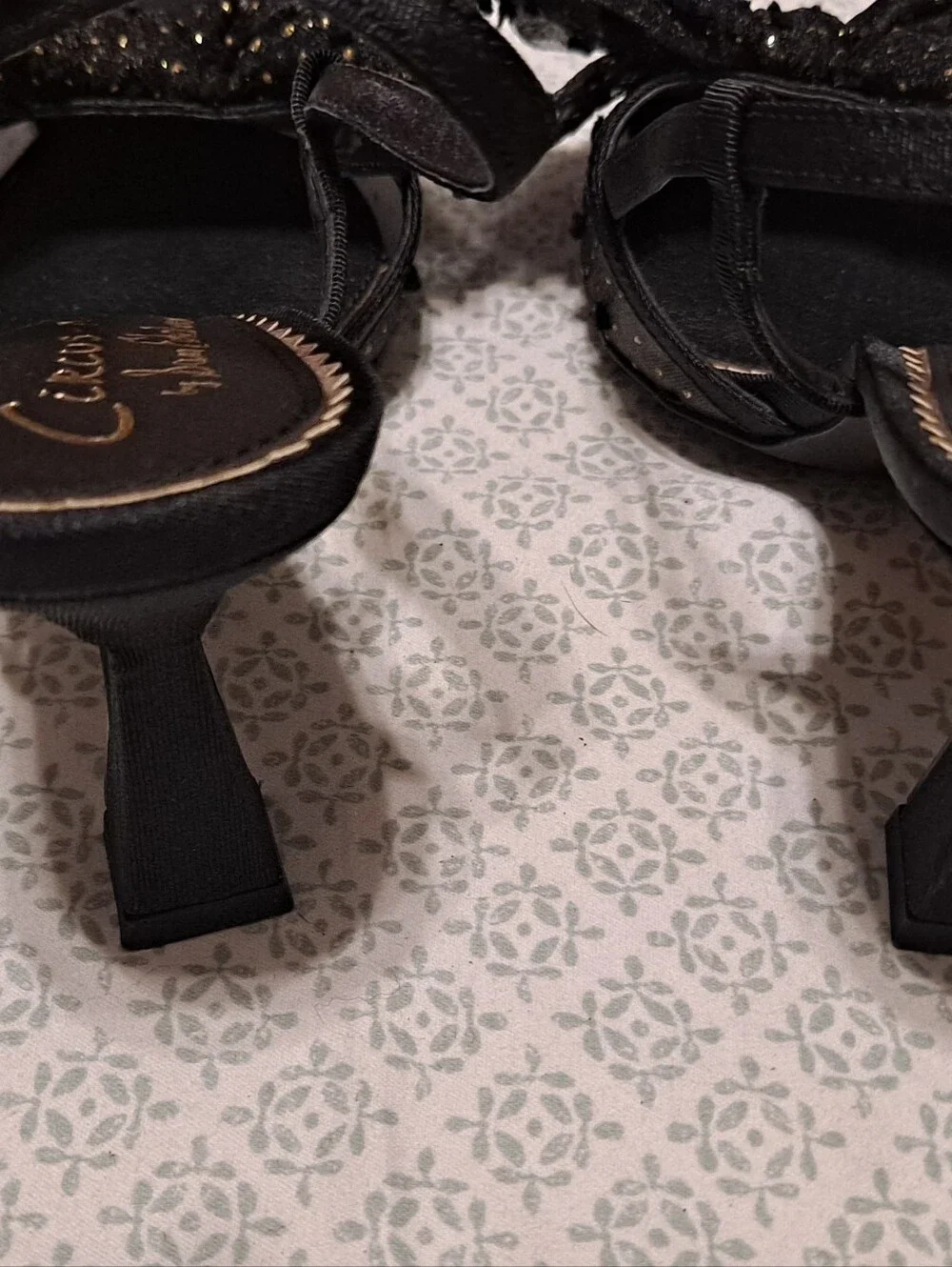 Circus NY Black Tulle Bow Slingback Heels Sz 6